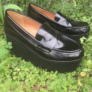 Black platform loafers!